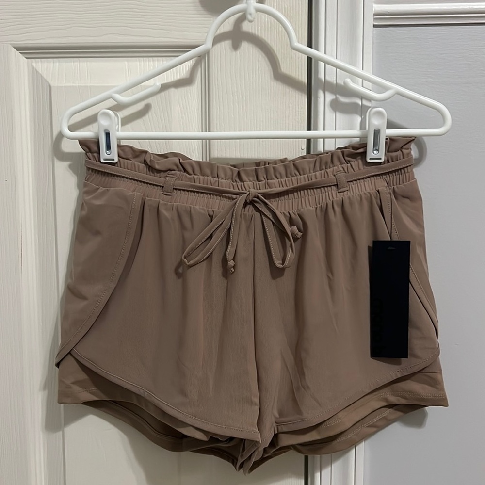 mono b tan athletic shorts